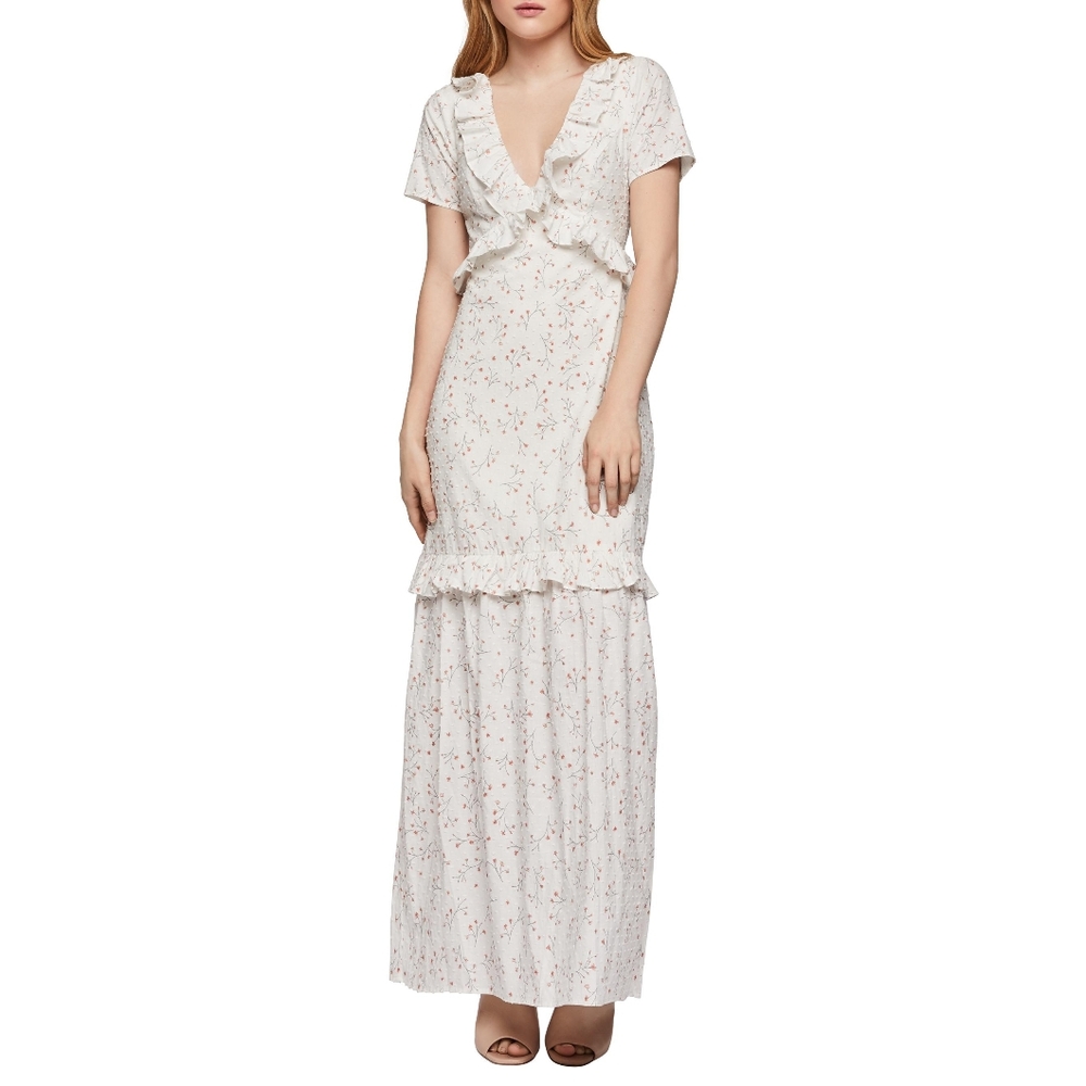BCBG White Floral Country Maxi Dress